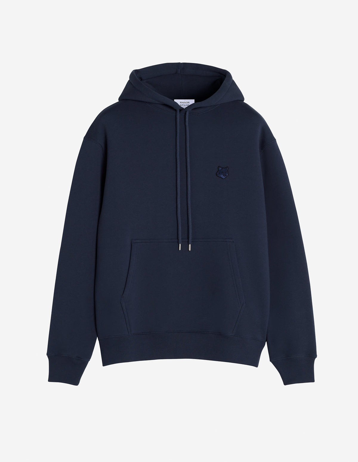 Bold Fox Head Patch Comfort Hoodie - Ink Blue