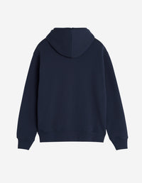 Bold Fox Head Patch Comfort Hoodie - Ink Blue