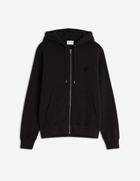 Bold Fox Head Patch Comfort Zipped Hoodie - Black