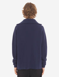 Pull Bold Fox Head à col zippé avec écusson - Ink Blue