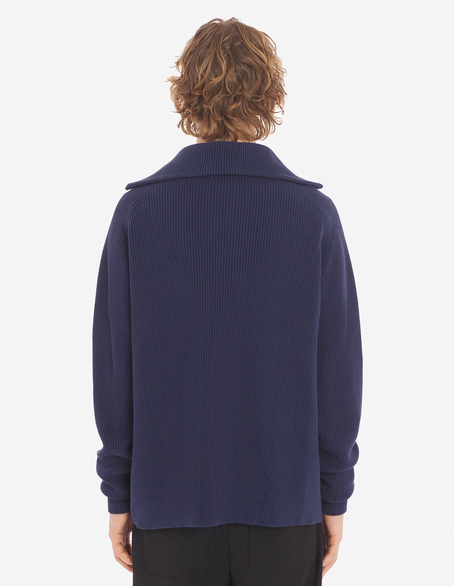 Pull Bold Fox Head à col zippé avec écusson - Ink Blue