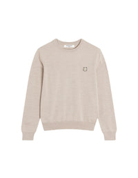 Pull brodé avec écusson en laine - Marble