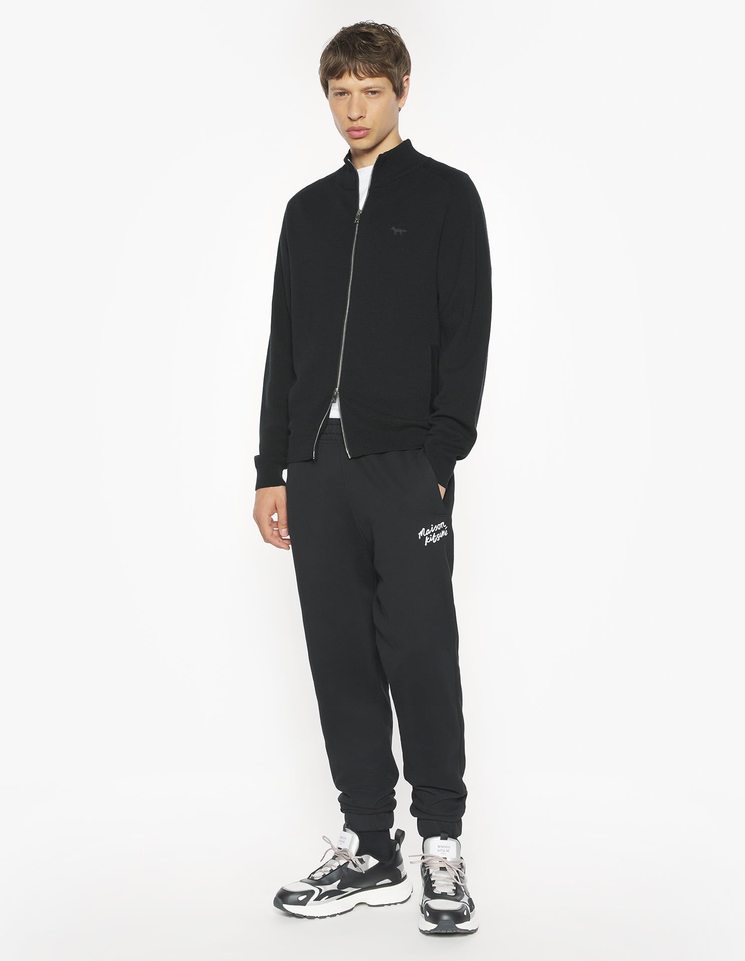 Maison Kitsuné Handwriting Comfort Jog Pants - Black/White Bicolor