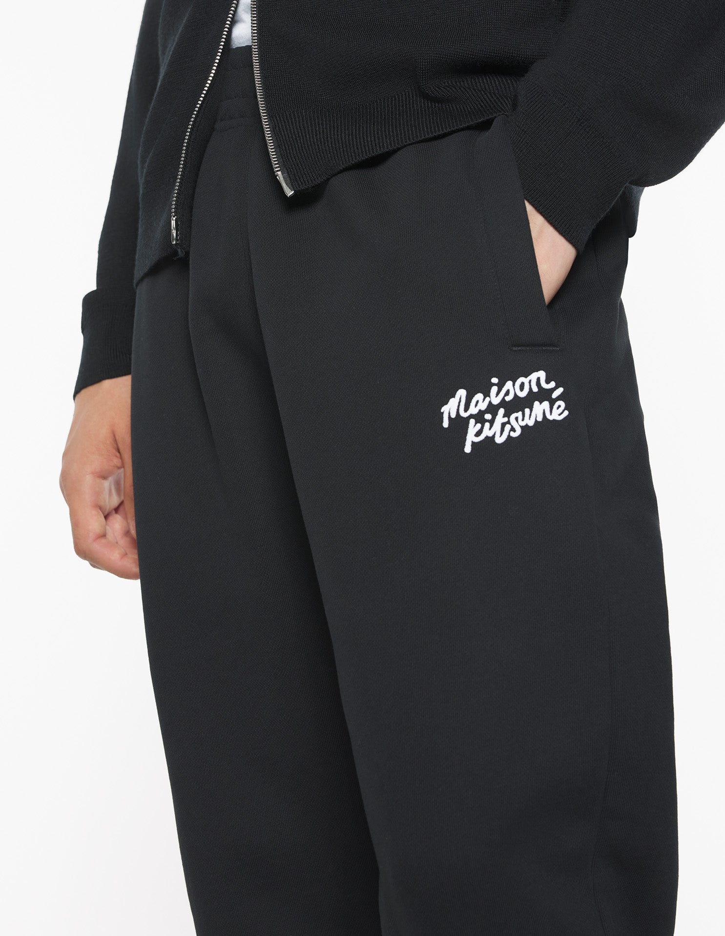 Maison Kitsuné Handwriting Comfort Jog Pants - Black/White Bicolor
