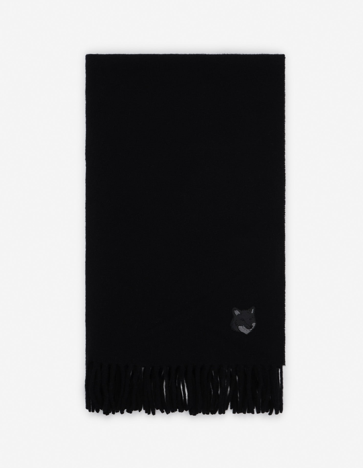 Écharpe Bold Fox Head en laine vierge - Black
