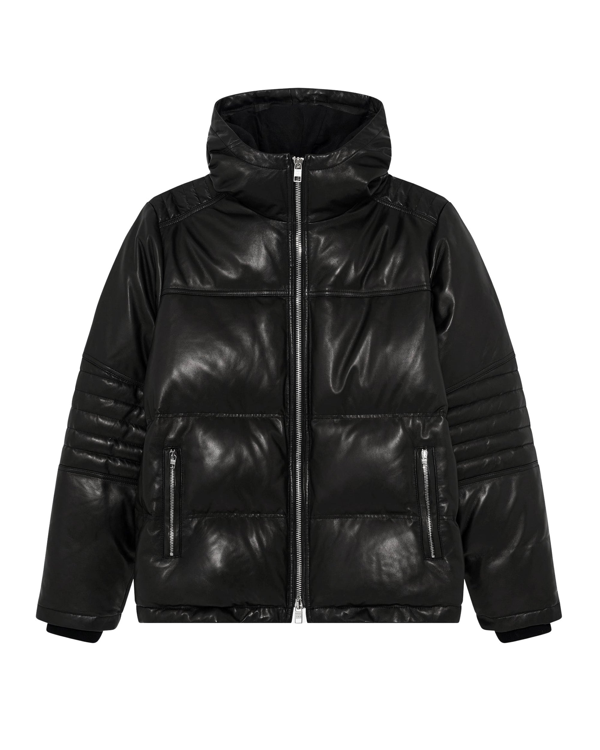 Keoni leather padded jacket - Black
