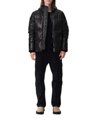 Keoni leather padded jacket - Black