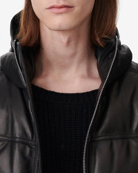 Keoni leather padded jacket - Black