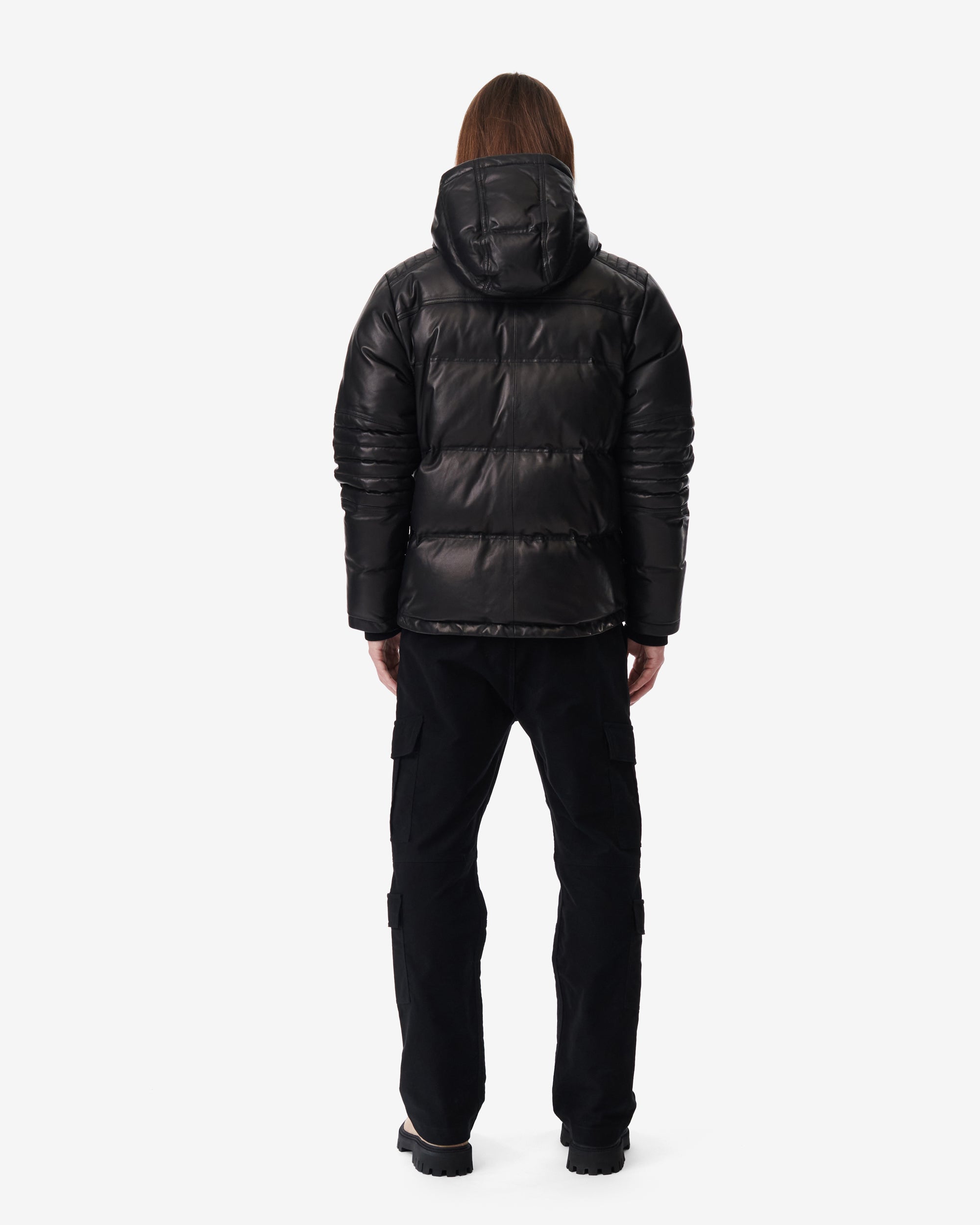 Keoni leather padded jacket - Black