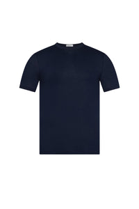 T-shirt à en maille fine - Bleu