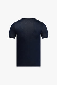 T-shirt à en maille fine - Bleu