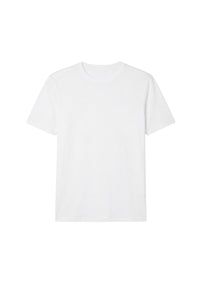 T-shirt à encolure ronde côtelée - Blanc
