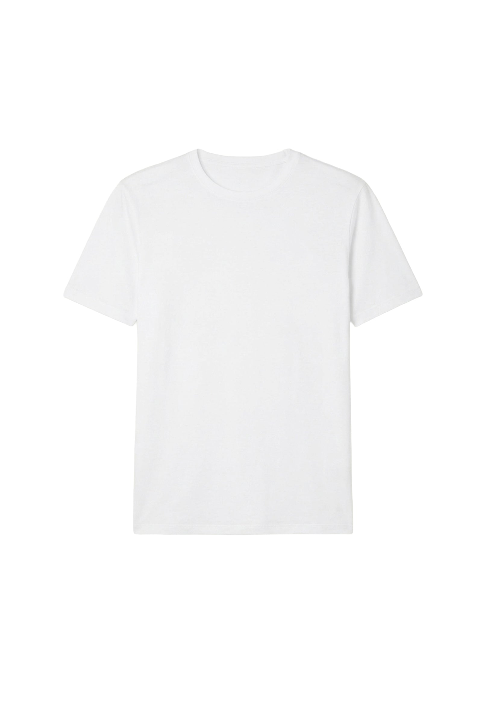 T-shirt à encolure ronde côtelée - Blanc