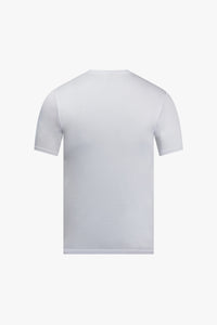 T-shirt à encolure ronde côtelée - Blanc