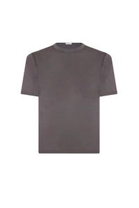 T-shirt à col rond côtelé - Gris
