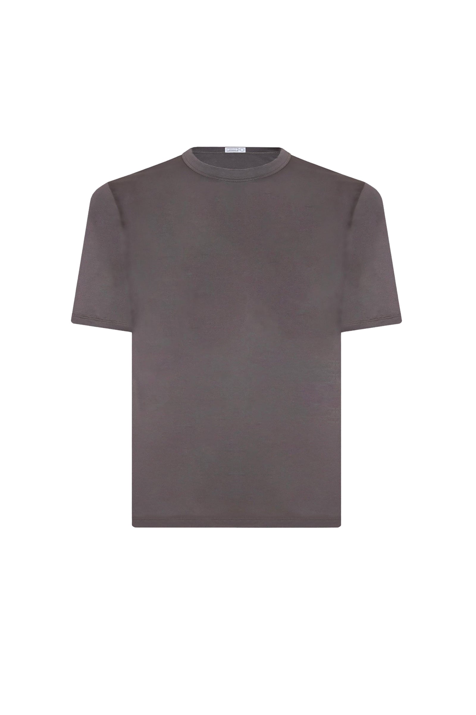 T-shirt à col rond côtelé - Gris