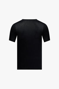 T-shirt à col V maille texturée - Noir