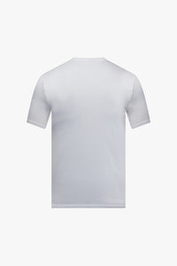 T-shirt à col V et surpiqûres - Blanc