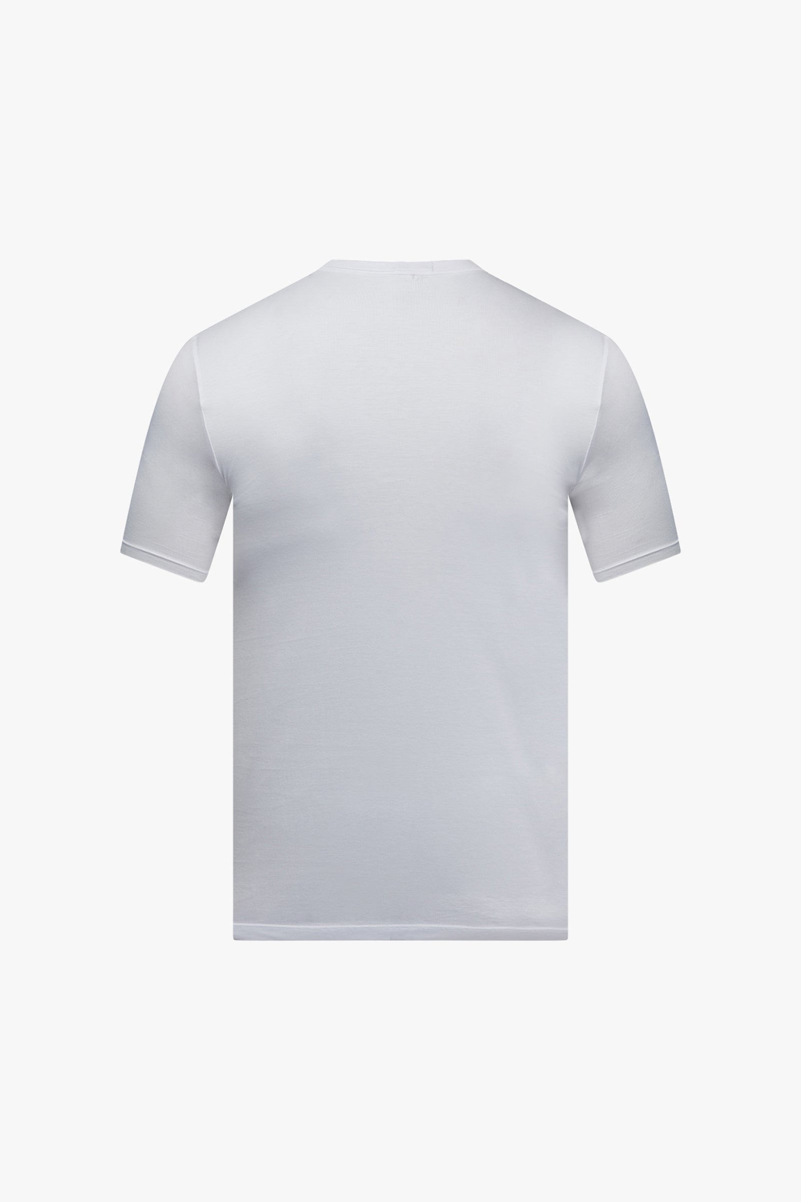 T-shirt à col V et surpiqûres - Blanc