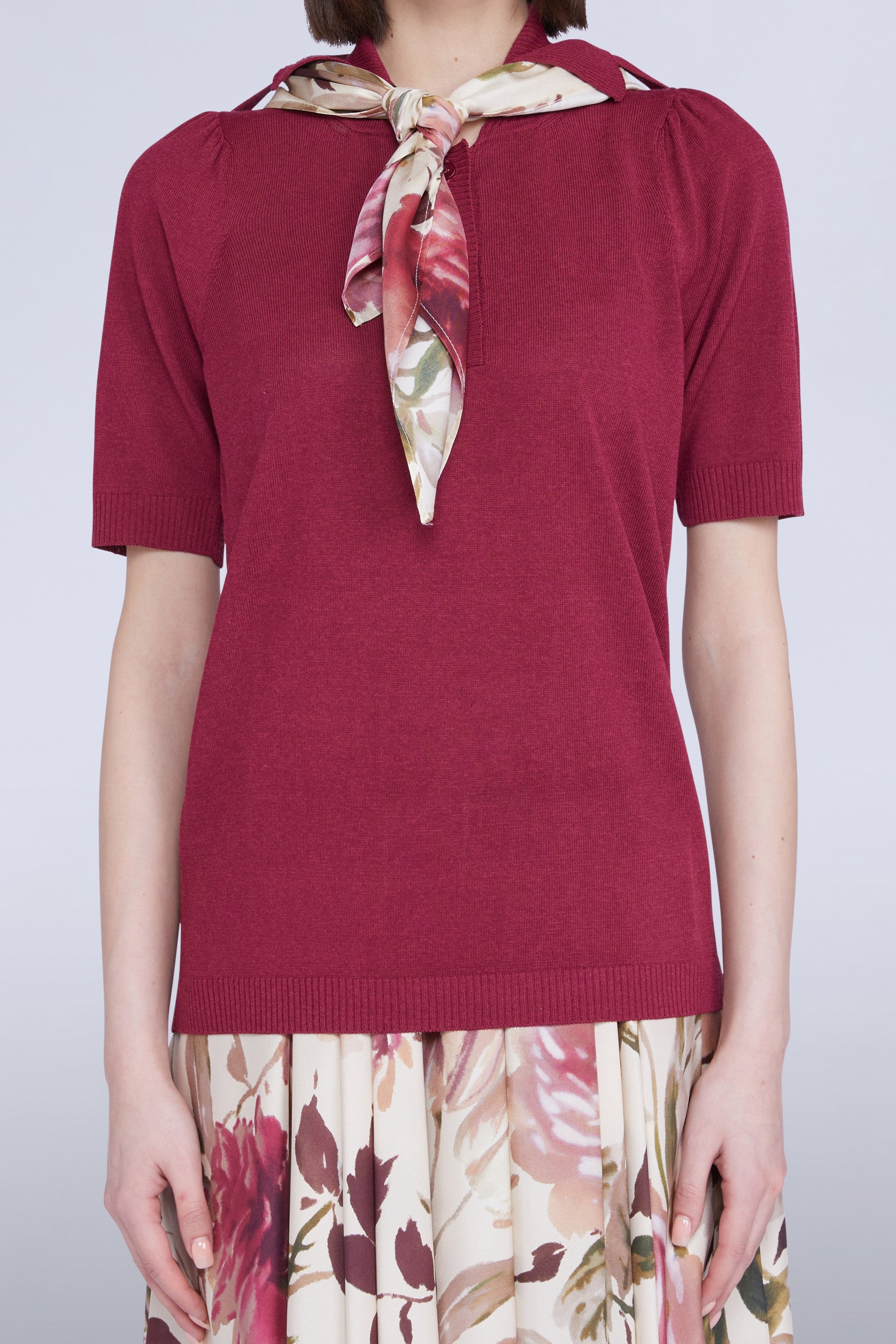 Polo en maille - Bordeaux Rose