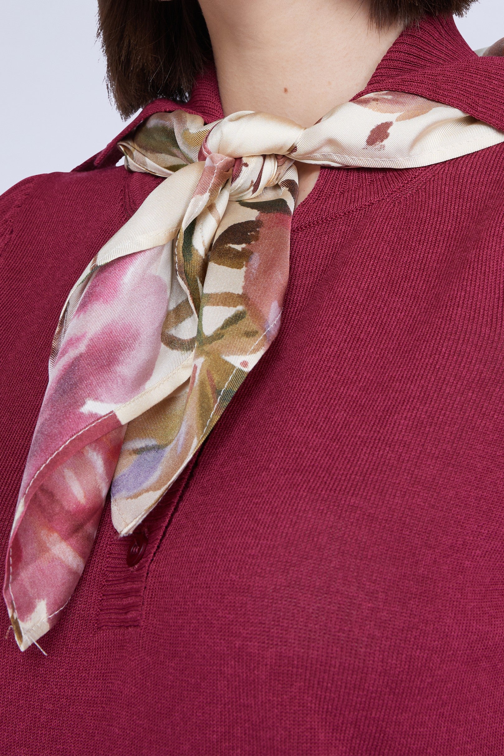 Polo en maille - Bordeaux Rose