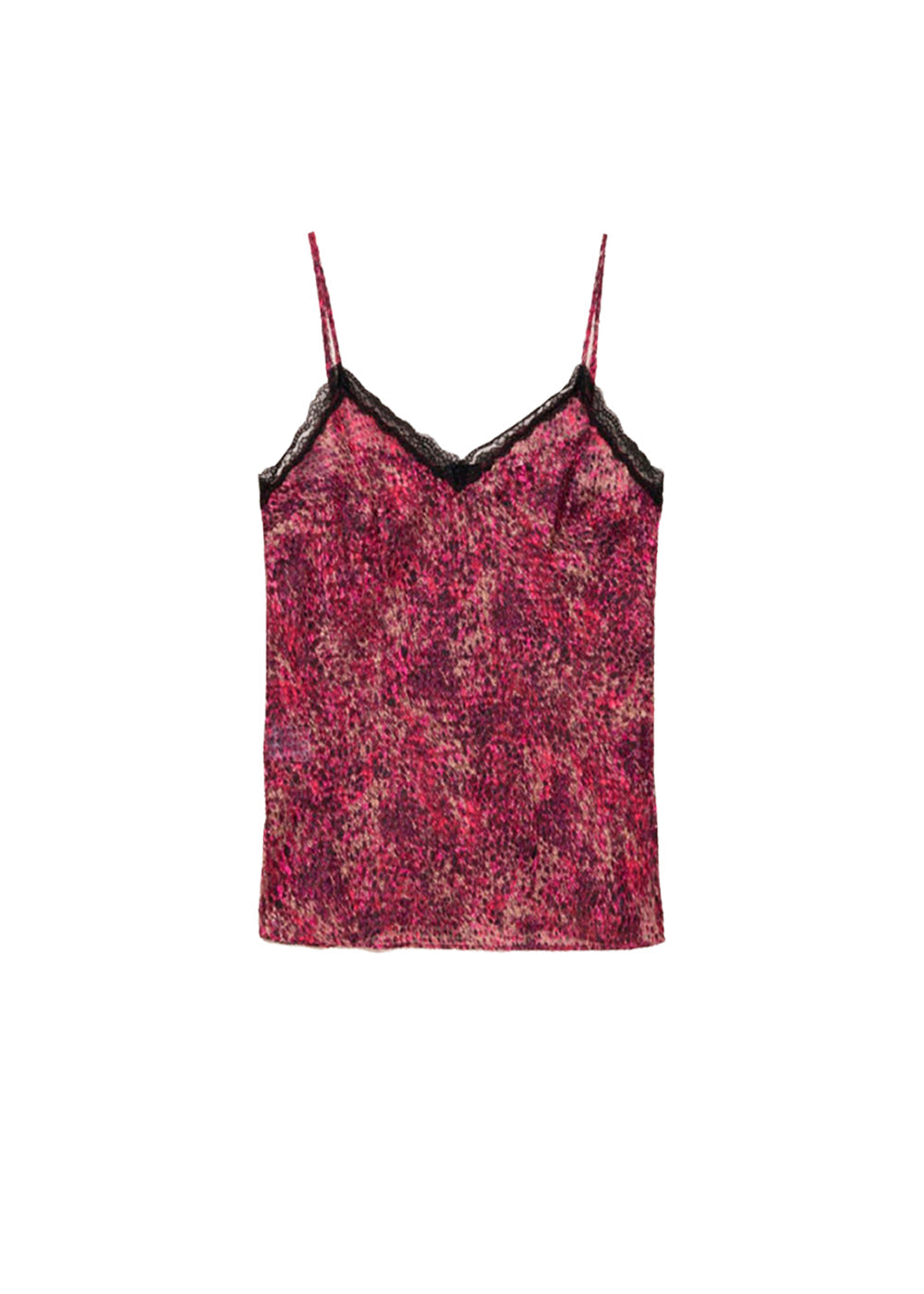 Haut avec dentelle - Fuschia