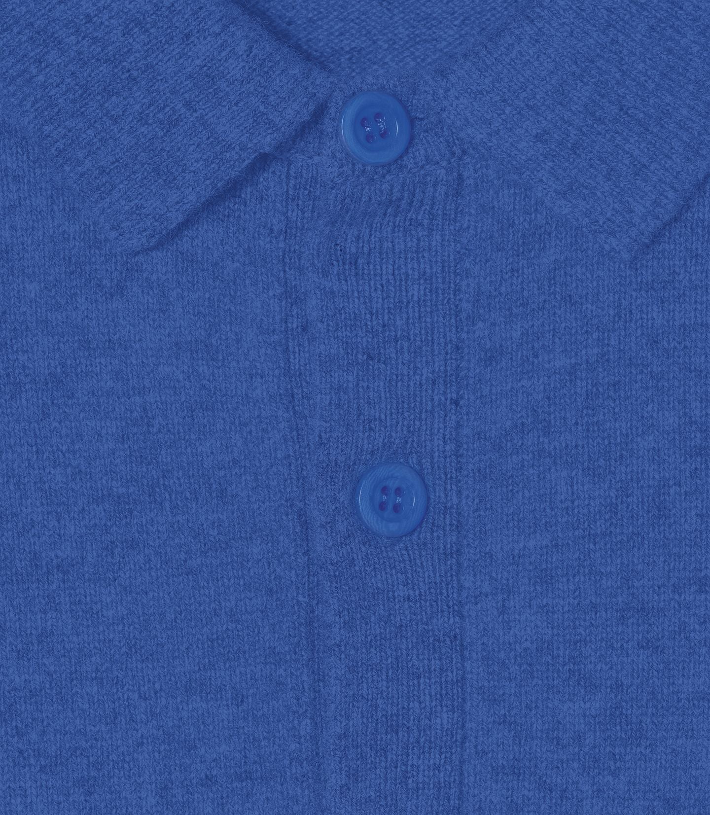 3-button cashmere polo shirt - Bleu Mousquetaire