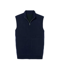 Reversible Polartec waistcoat in wool and cashmere - Navy