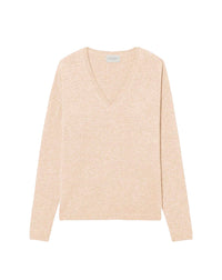 Oversized cashmere V-neck jumper - Sepia