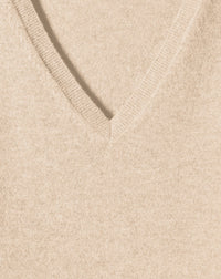 Oversized cashmere V-neck jumper - Sepia