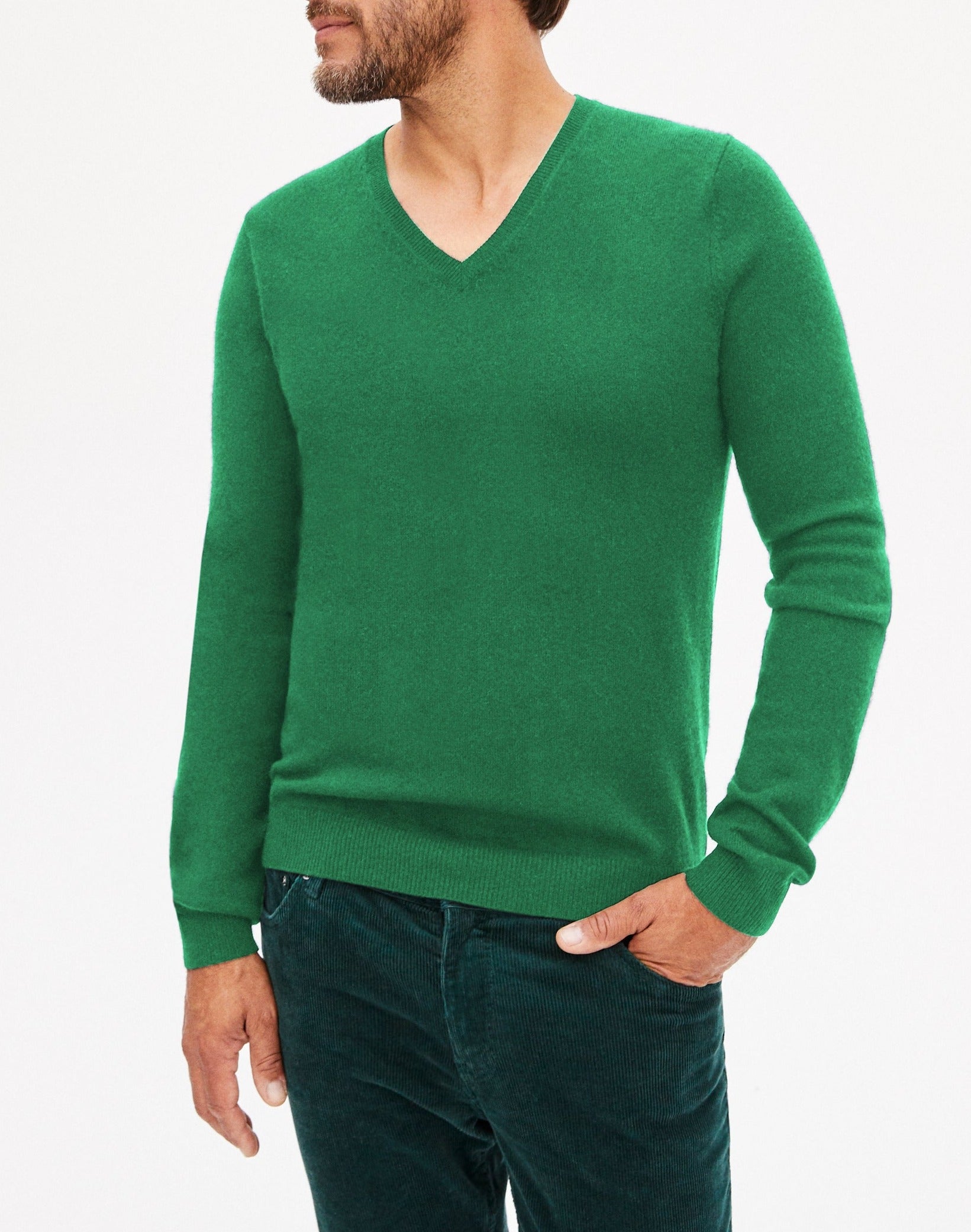 Cashmere V-neck jumper - Taupe