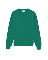 Pull à col V ajusté en cachemire - Peppermint