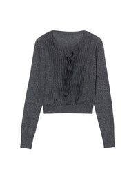 RECO110Ras de cou plastron volanté pailleté - Noir