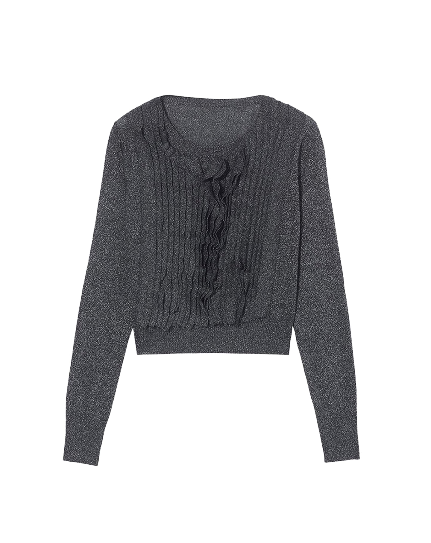 RECO110Ras de cou plastron volanté pailleté - Noir