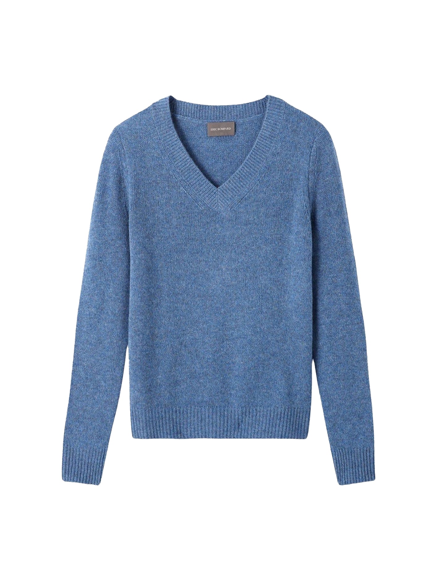 Cashmere V-neck jumper - Bleu Egée