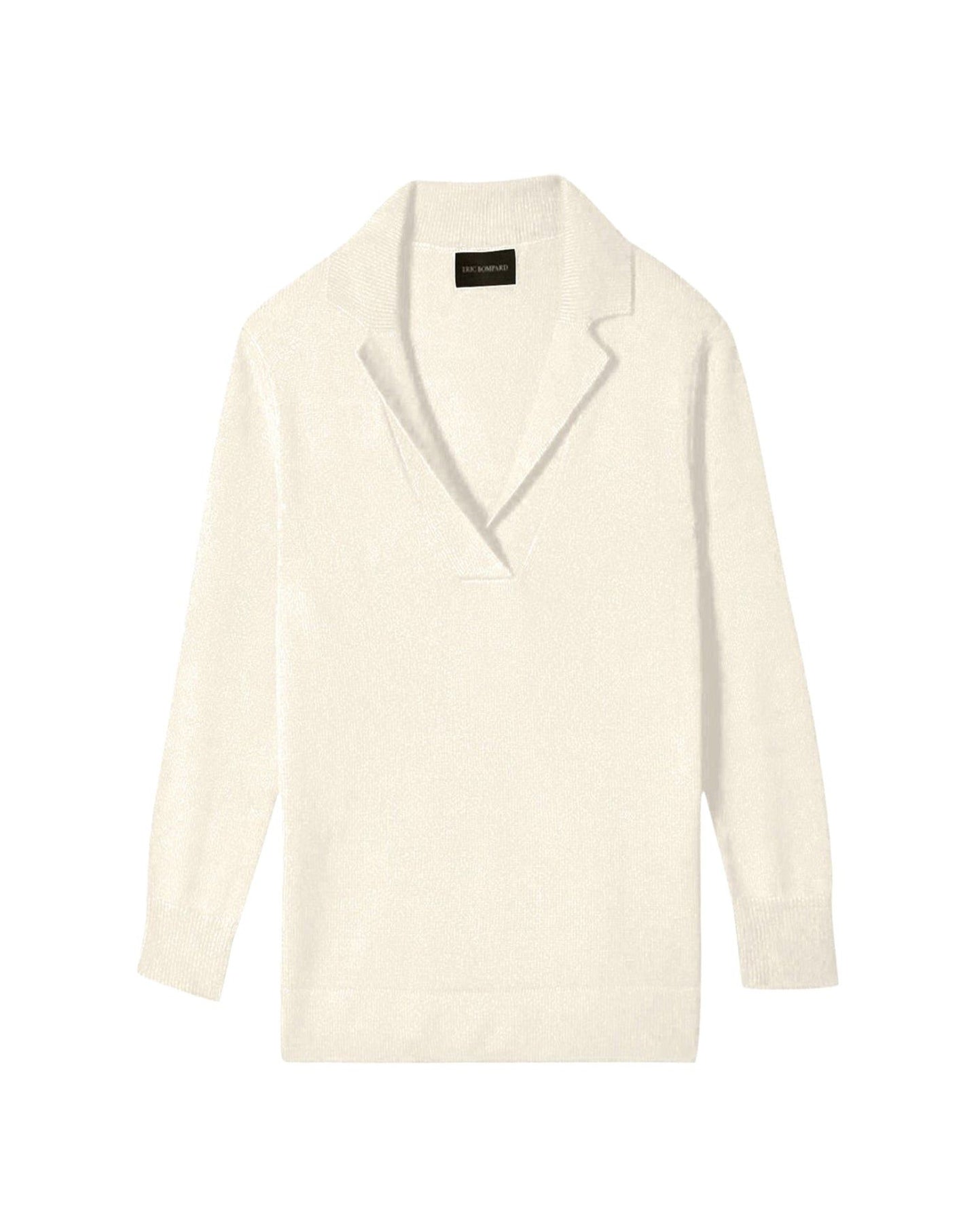 Notched and ribbed cashmere jumper - Natural