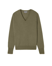 Pull V classique en cachemire - Kaki