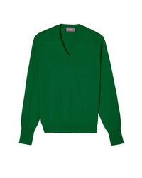 Classic cashmere V jumper - Empire green