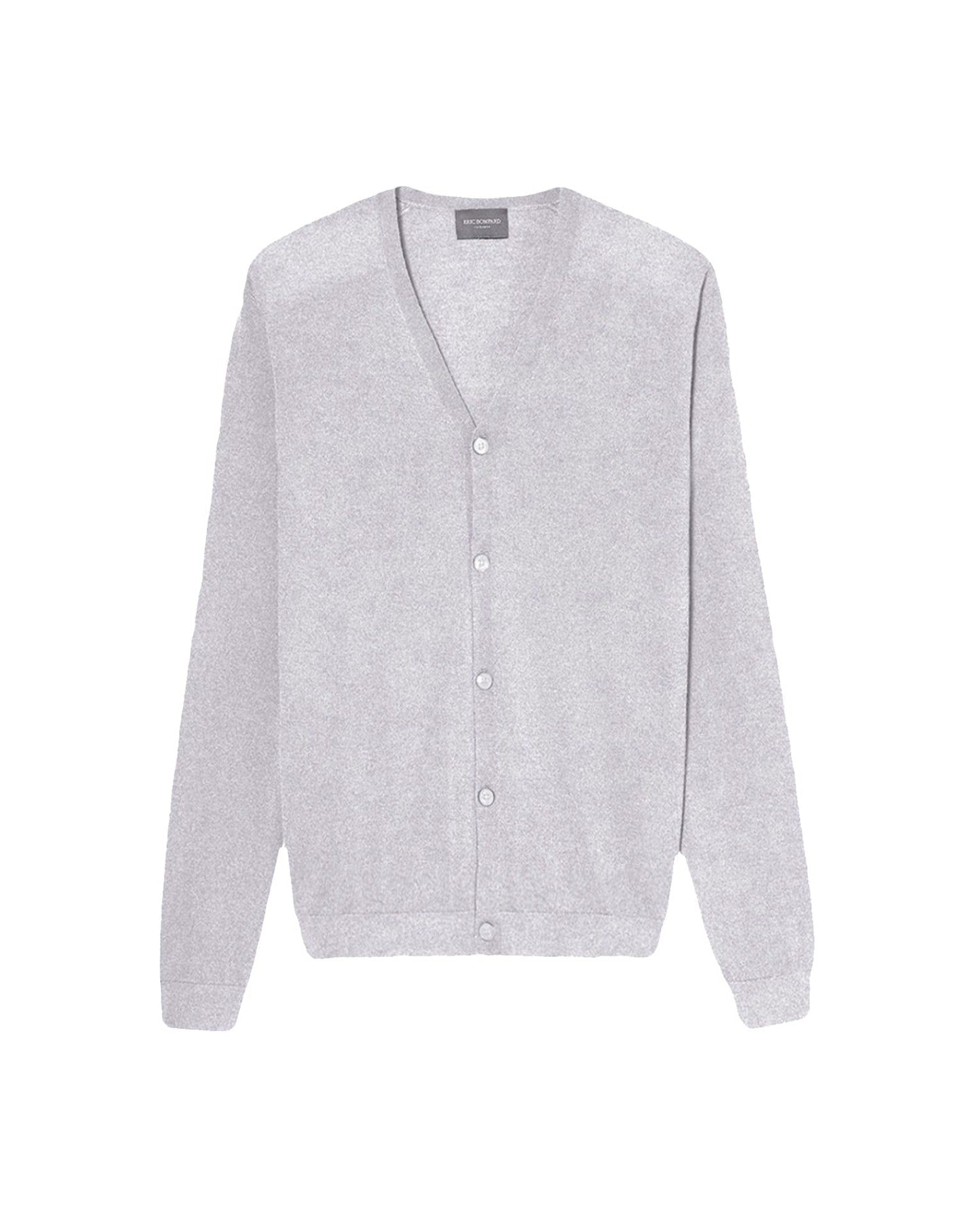 Ultra-fine cashmere V cardigan - Chalk grey