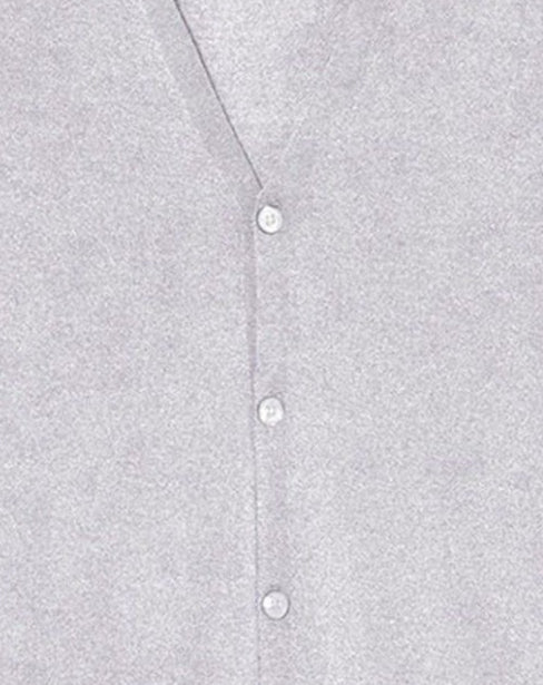 Ultra-fine cashmere V cardigan - Chalk grey