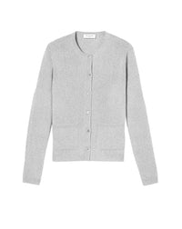 Slim-fit cardigan with cashmere pockets - Givre
