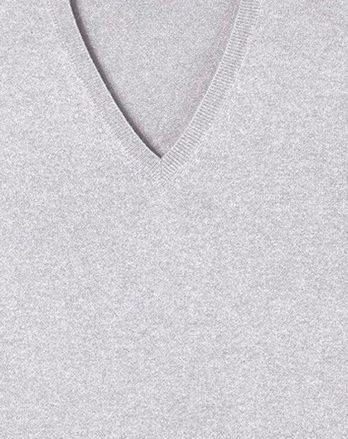 Cashmere V-neck jumper - Chalk grey