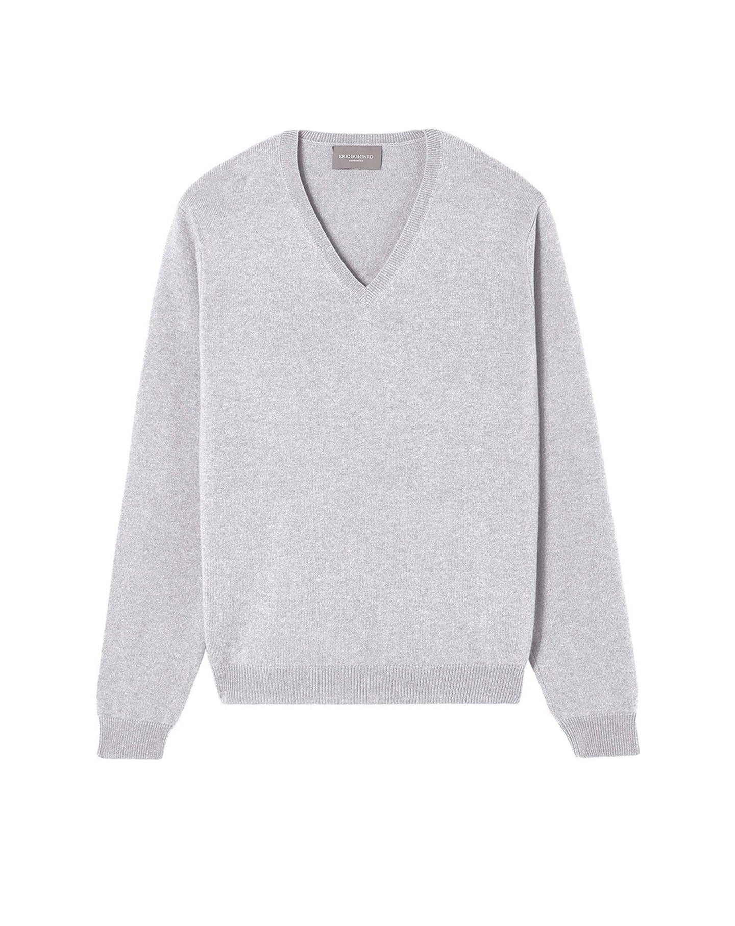 Cashmere V-neck jumper - Chalk grey
