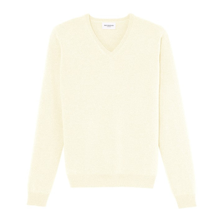 Pull V Ajusté - Naturel