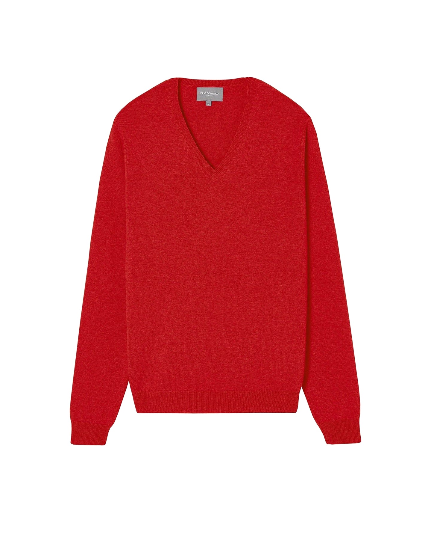 Fitted cashmere V jumper - Ruby