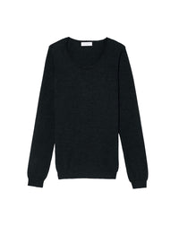 Ultra-fine cashmere crew neck jumper - Black
