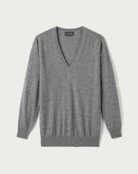 Pull V Ample Ultrafin Long - Flanelle