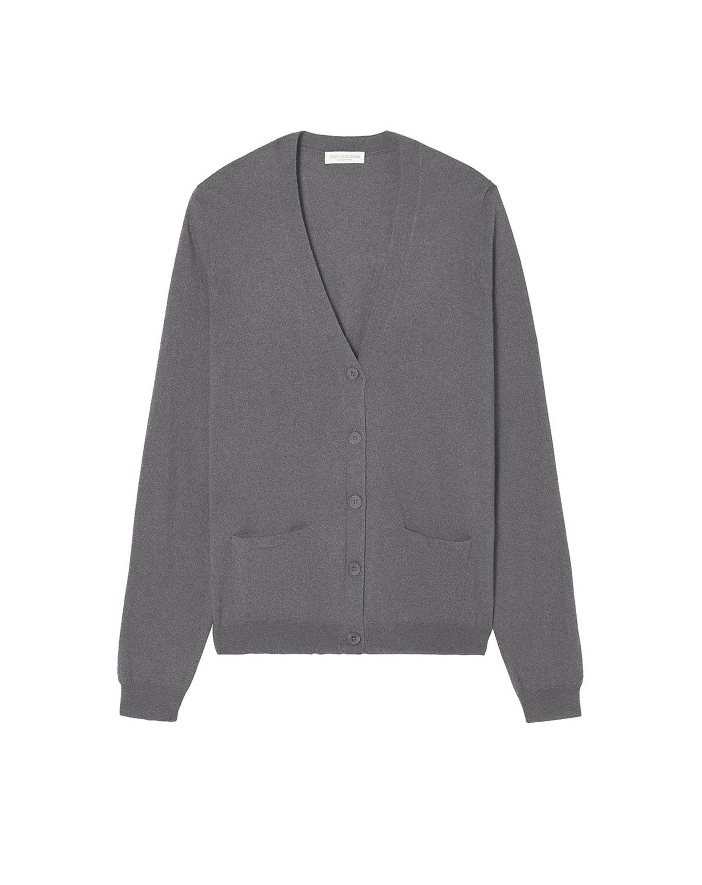 Ultra-fine cashmere cardigan - Béton