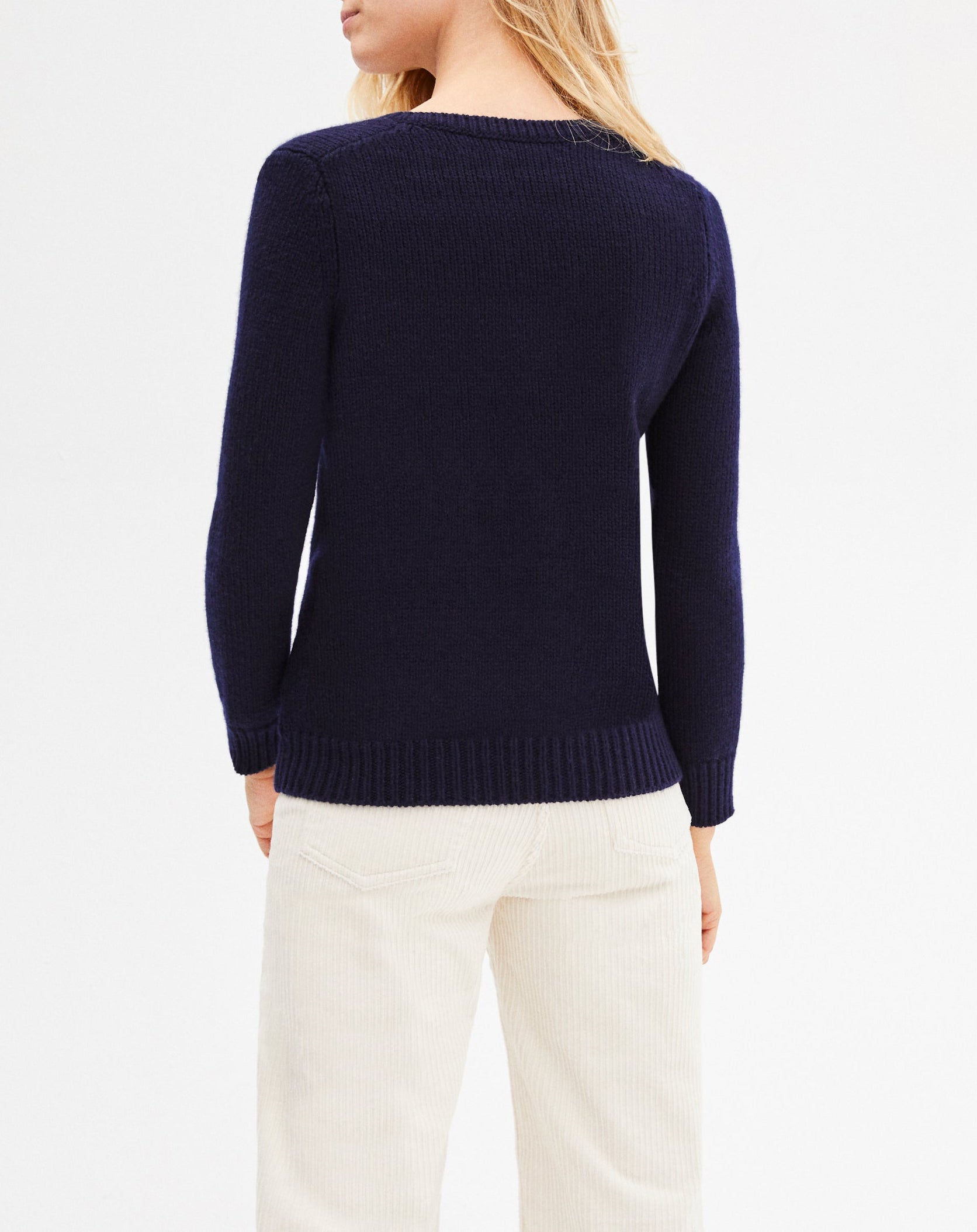 Soft cashmere V-neck jumper - Flannel