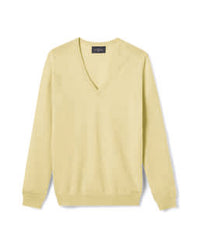 Pull Col V Classique - Jaune Buvard